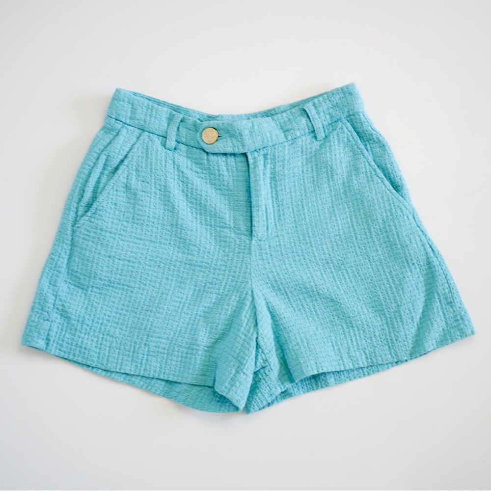 Draper James Aqua Blue Preppy MermaidCore High Waisted Shorts, Size 2